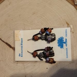 Vintage The Enchanted Forest Handmade Earrings Virginia NEW